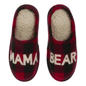 Dearfoams Women's Buffalo Check Mama Bear Mom Clog House Slipper 7